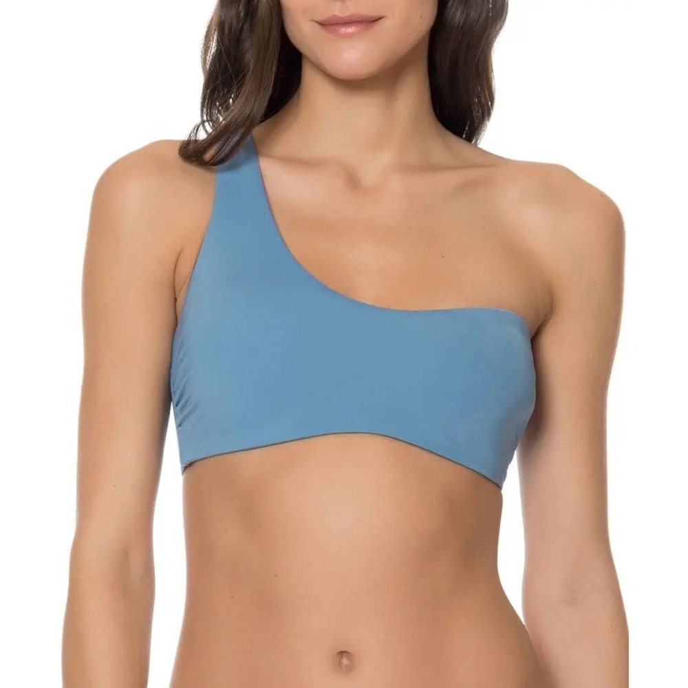 New Red Carter Women's Size M Blue Strappy Tassel Padded One-Shoulder Bikini Top